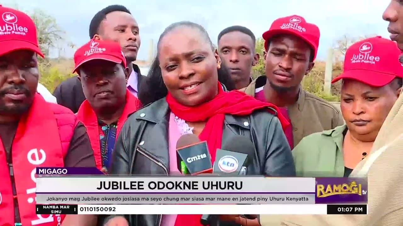 Jokanyo mag Jubilee okwedo josiasa ma seyo chung mar siasa mar mane en jatend piny Uhuru Kenyatta