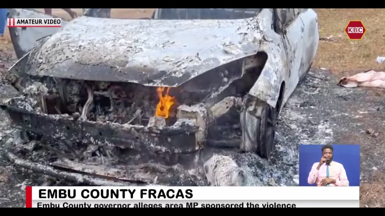 Chaos erupt at UDA meeting in Embu as several cars torched, two feared dead