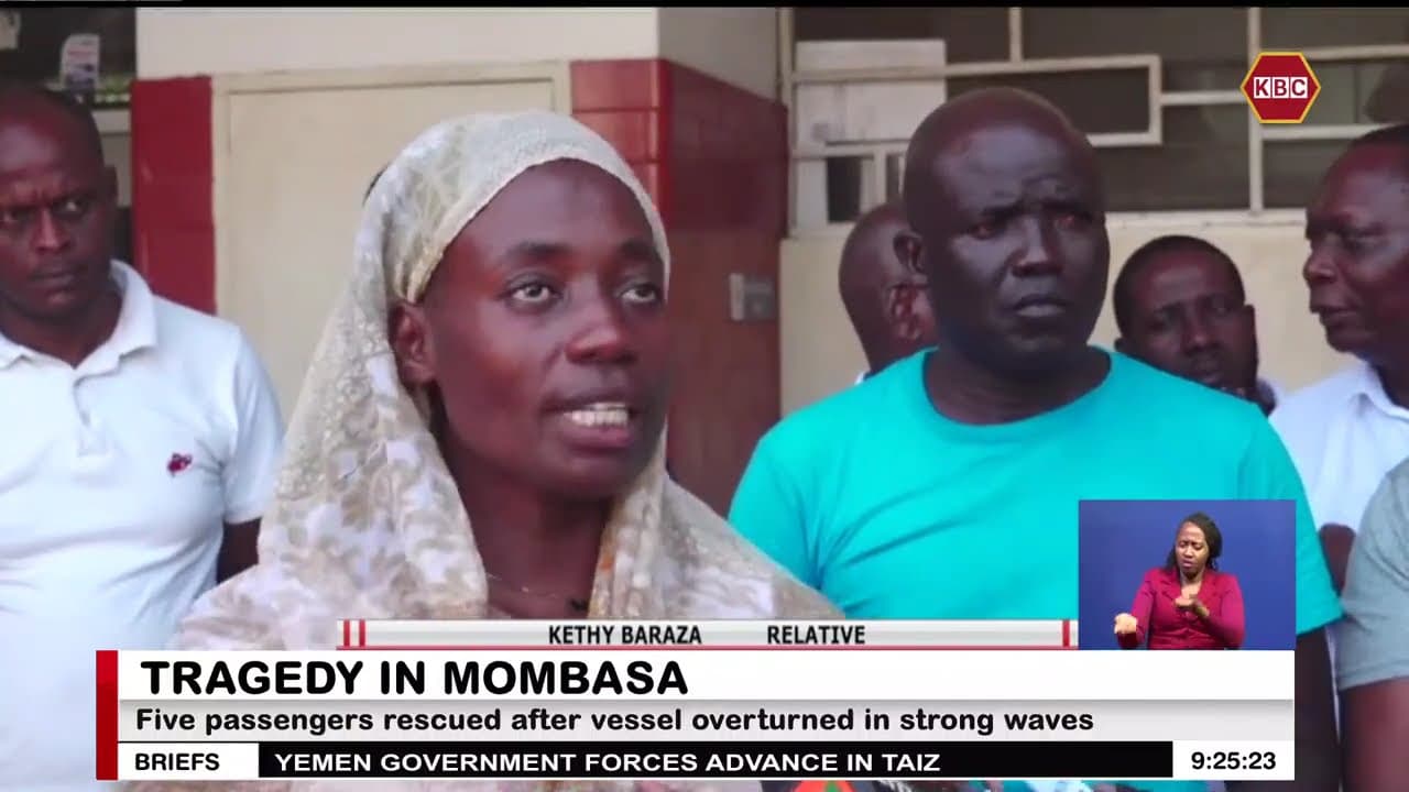Two siblings drown after a boat capsized at Tudor Creek Mombasa