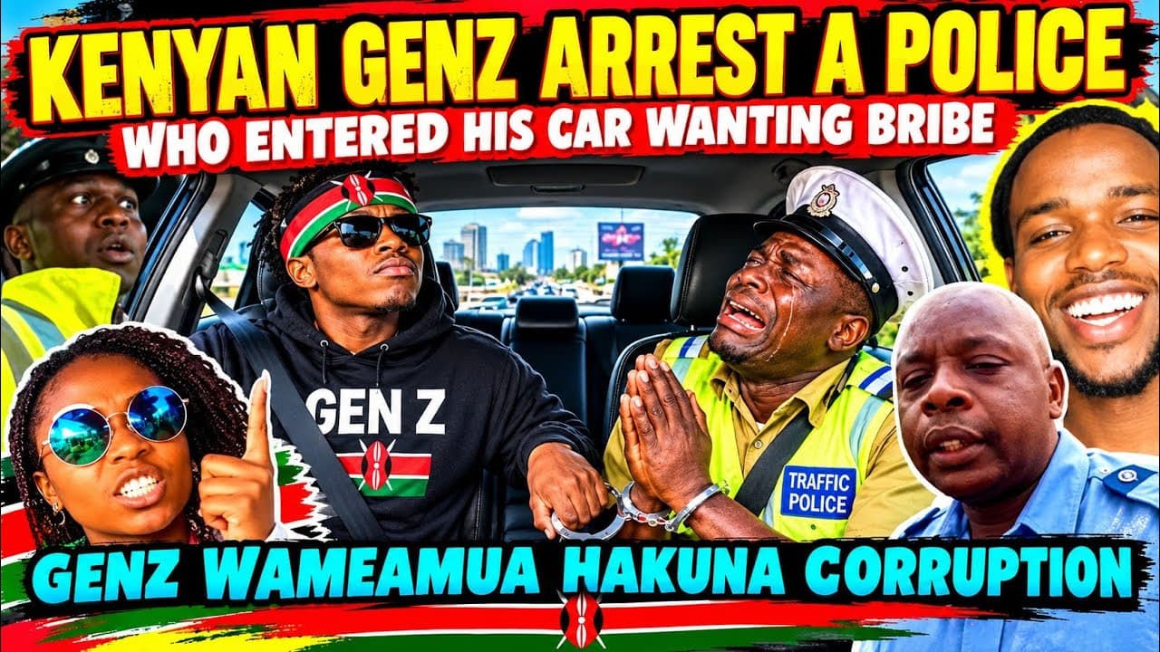 FUNNY as Kenyan Genz ARREST a Police Who Entered his Car Asking for Bribe Making the Police Begging