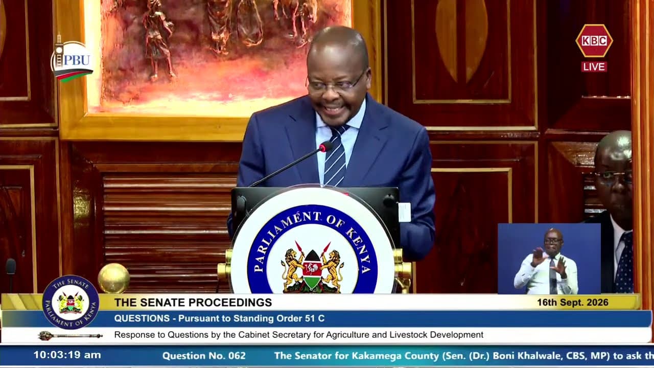 CS Agriculture Mutahi Kagwe appears before Senate