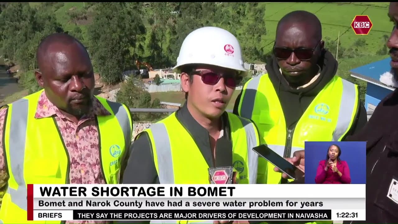 Bomet Water Supply and Sanitation project is 82 % done, to be complete by November