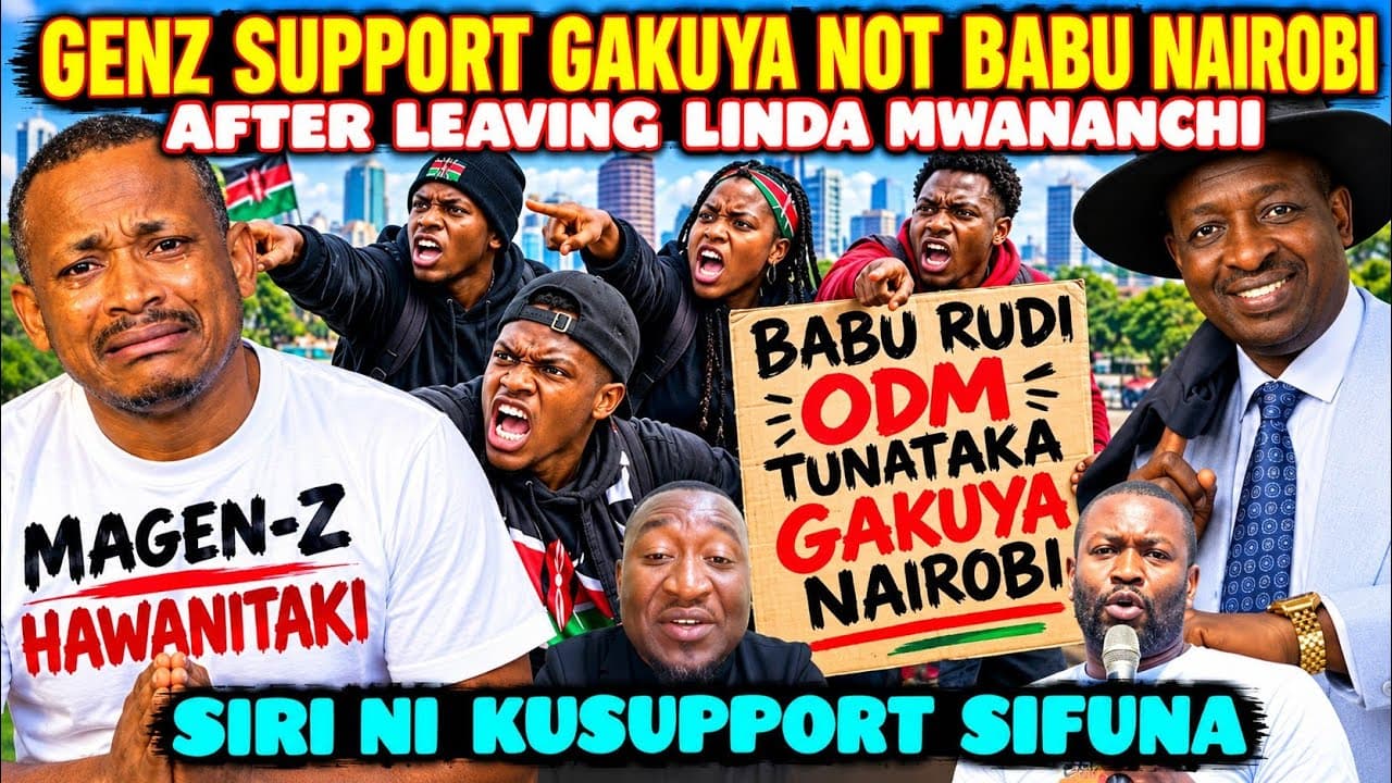 UNBELIEVABLE  Genzs STOP Supporting Babu & Support Gakuya in Nairobi Governor Making him LOOSE Votes