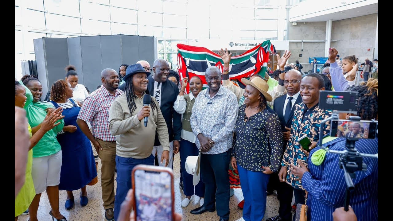 Rigathi Gachagua's USA Arrival: Fans Chant 'One Term' in Excitement!