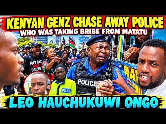 FUNNY Fearless Kenyan GENZ Chases AWAY a Police  Who Was Taking BRIBE from Matatu by RECORDING HIM
