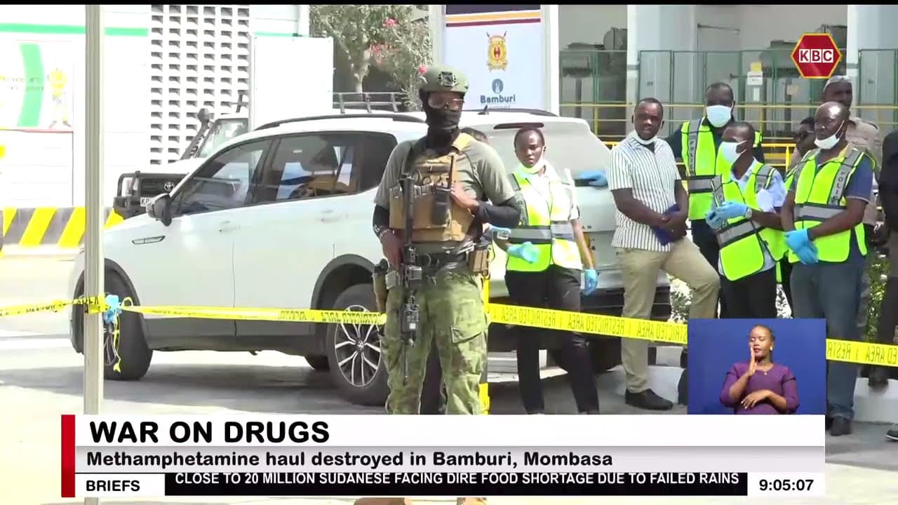 Methamphetamine haul destroyed in Bamburi, Mombasa