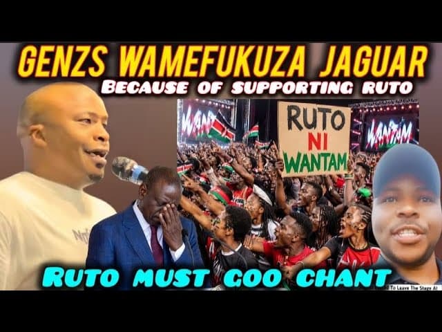 FUNNY Kenyan GENZs CHASE AWAY Musician Jaguar Chanting WANTAM Coz of SUPPORTING Ruto