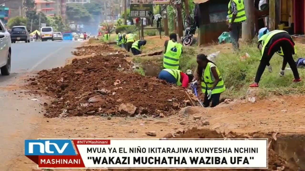 Kiambaa: Wakazi wajitokeza kufungua mitaro ya maji taka ili kupunguza hatari ya mafuriko ya El Niño