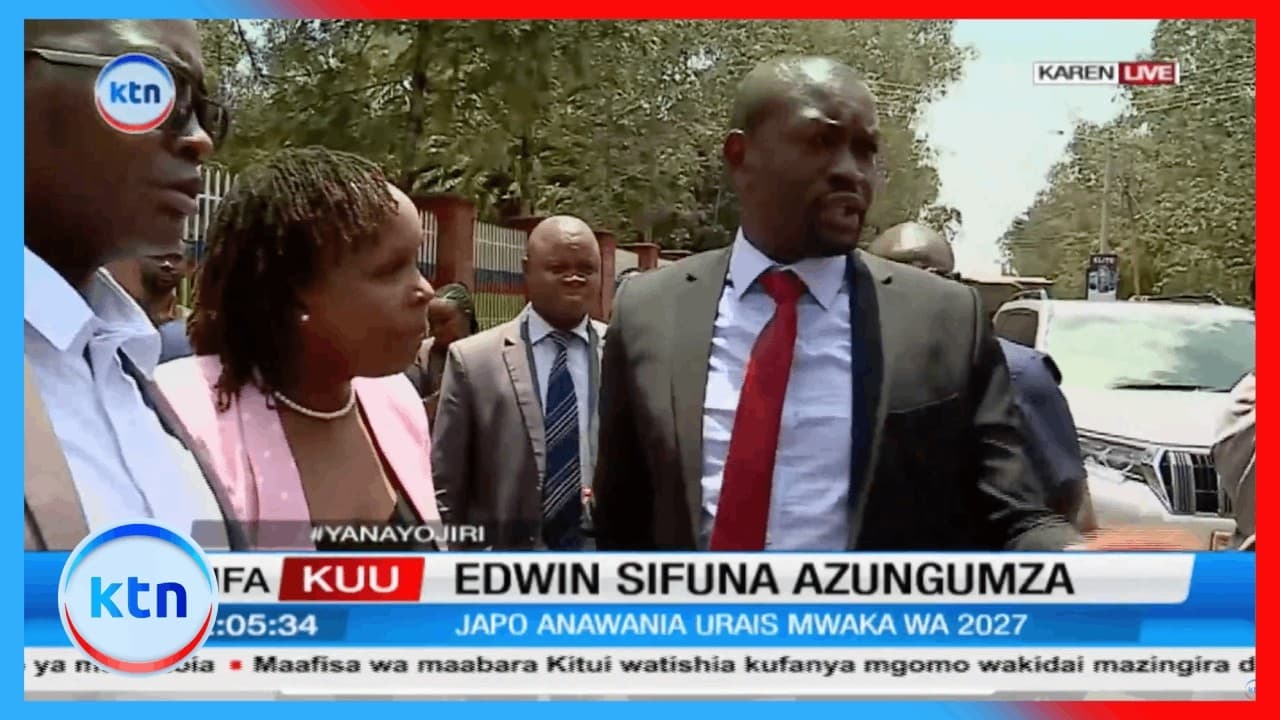 Edwin Sifuna awasili JKUA bewa la Karen, atarajiwa kuhutubia wanafunzi