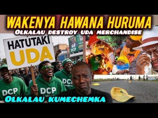 Drammaa in OLKALAU as People DESTROY UDA Merchandise and Billboards after EATING Ruto MONEY
