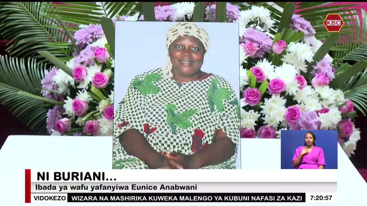 Mkewe aliyekuwa mkurugenzi mkuu wa KBC Eunice Anabwani afanyiwa ibada ya wafu