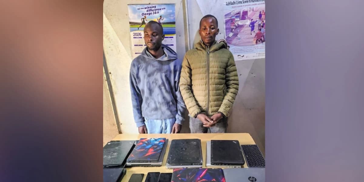 Two arrested as police recover stolen laptops and phones in Maseno