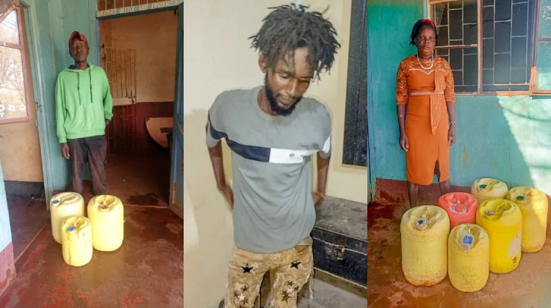 Three arrested in possession of illicit brew, narcotics after crackdown in two counties