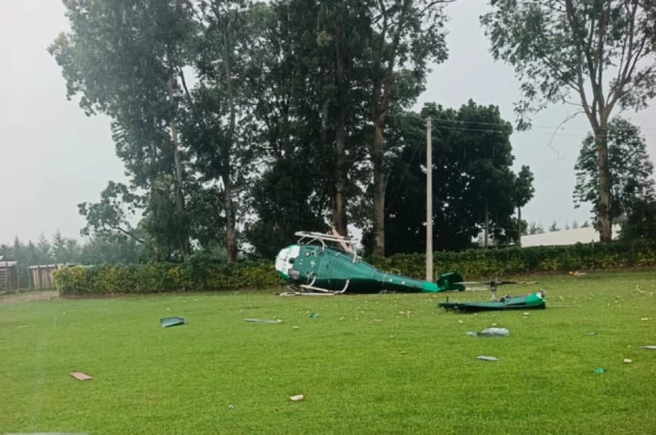 Chopper ferrying environment PS crashes in Kericho, occupants sustain injuries
