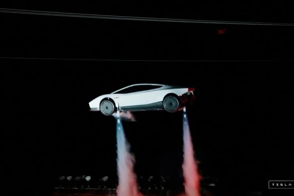 Elon Musk unveils Tesla's 'flying' car