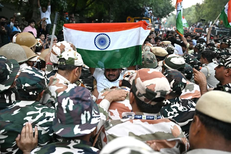 Batman masks to offline maps: India youth shift tactics as police clamp down on election protest
