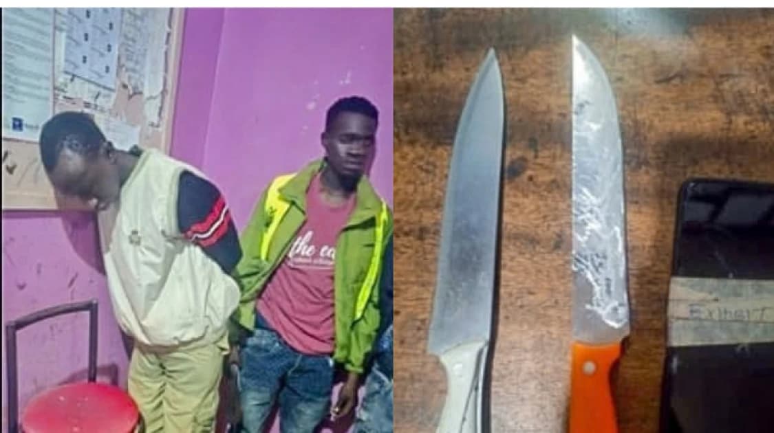 Two phone snatchers arrested in possession of crude weapons in Kasarani