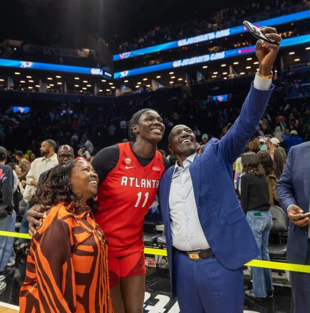 President Ruto shares special courtside moment with Madina Okot in New York