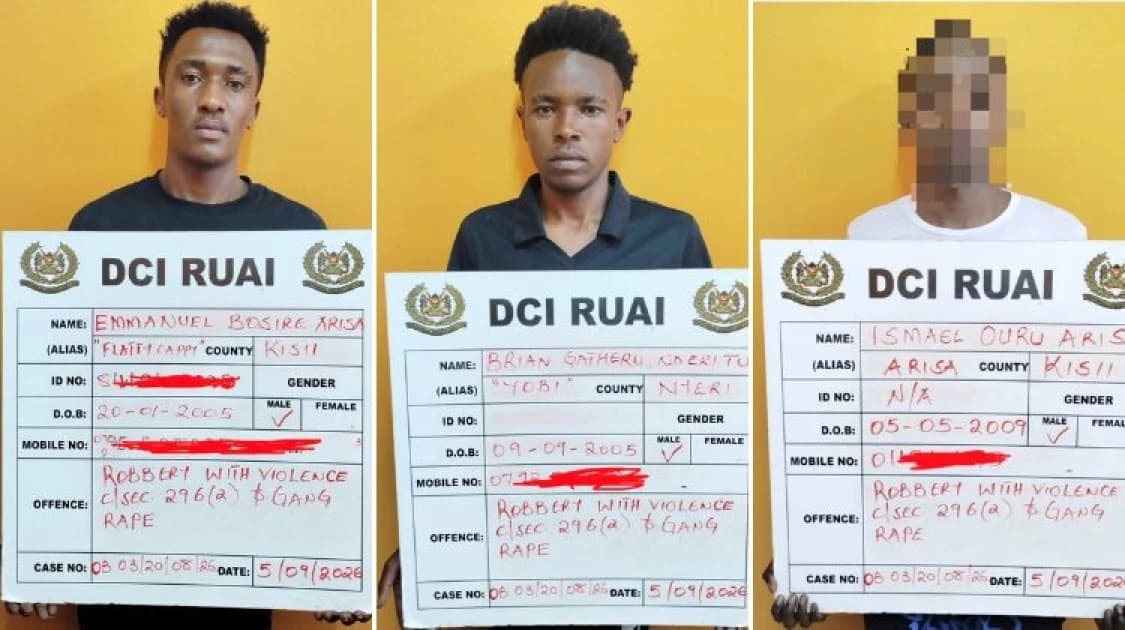 Three suspects linked to TikTok gang-rape scheme arrested in Ruai