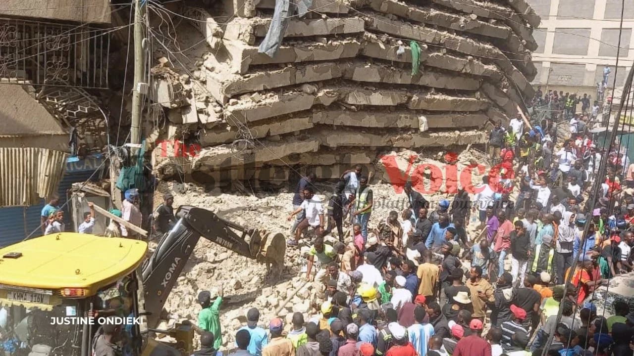 Photos & Videos: Multi-storey building collapses in Eastleigh, several people trapped