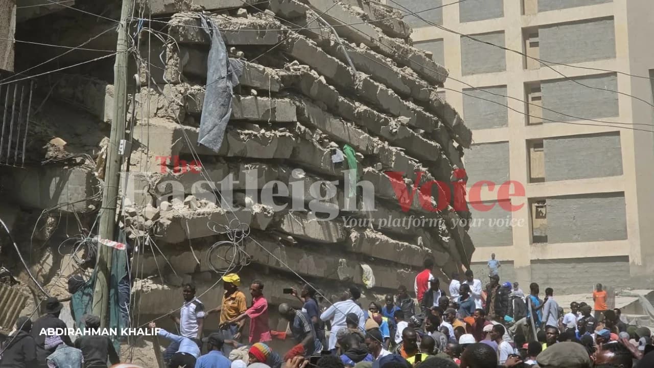 Collapsed Eastleigh building had no occupation certificate, Sakaja says as leaders call for probe