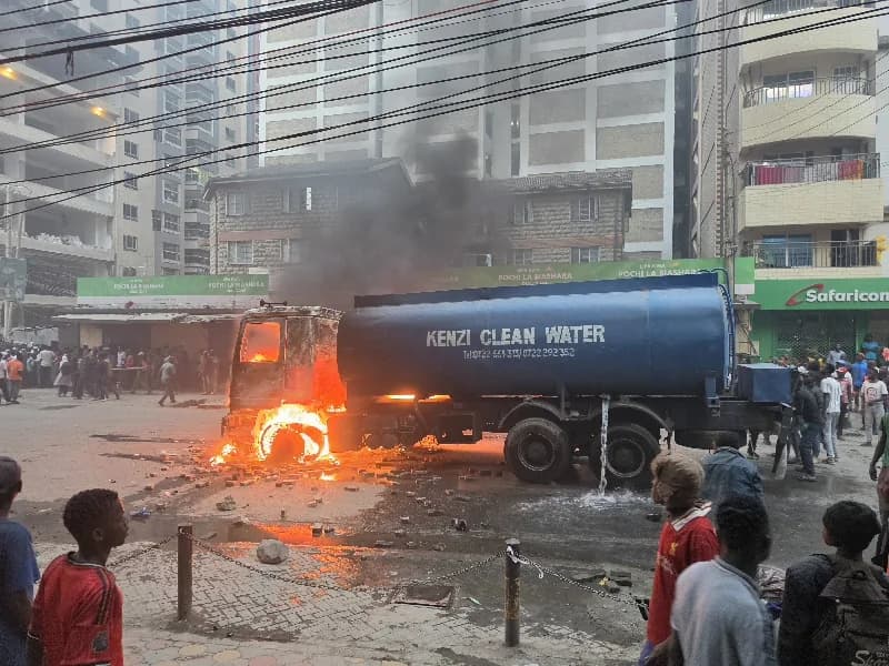 Water bowser torched in Eastleigh after allegedly hitting pedestrian as driver flees scene