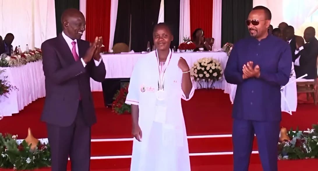 Ruto honours nurse who braved flames to help victims of helicopter crash that killed ex-MP Johana Ng’eno