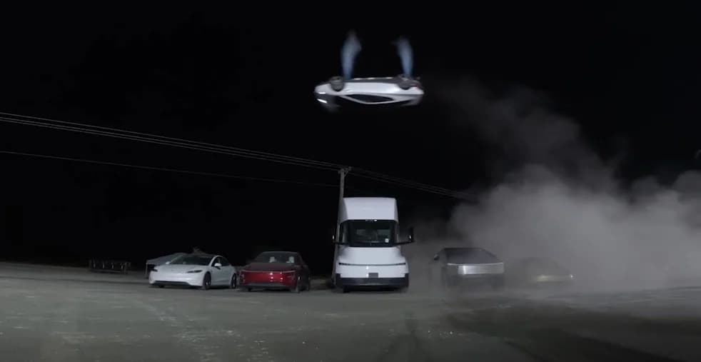 Tesla unveils flying car powered by SpaceX technology