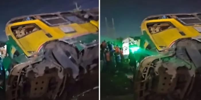 Several Injured After 32 Seater Matatu Overturns Along Kangundo Road