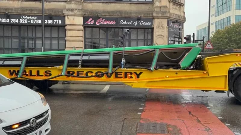 Three children injured after school bus roof ripped off in crash