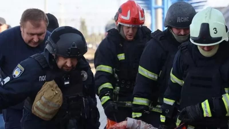 Russian drone attack on Ukrainian train station kills at least 13, officials say