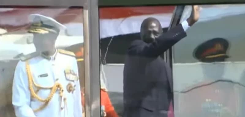 Ruto arrives for Mashujaa Day celebrations at Kipchoge Keino Stadium