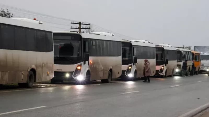 Evacuees from Russia-occupied city where residents ate weeds on way to Ukraine