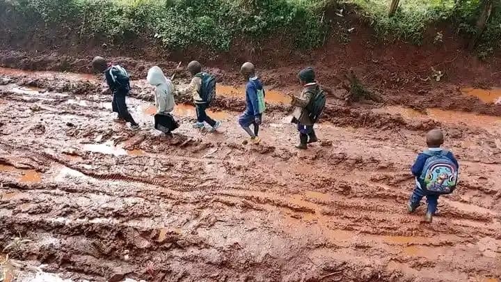 Learners wade through mud as heavy rainfall pound Tindiret