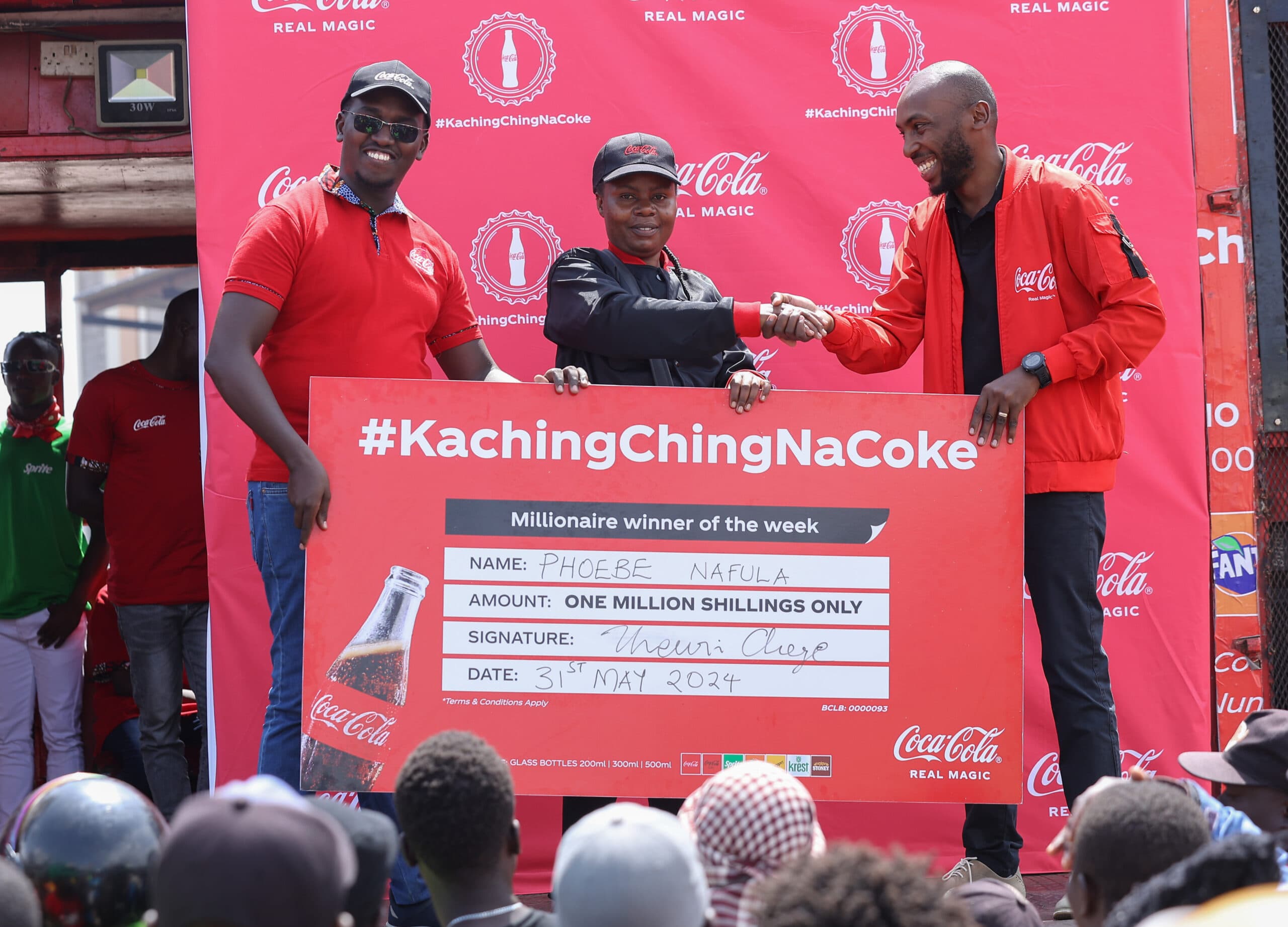 Phoebe Nafula wins Ksh. 1M in the Kachingching na Coke promotion