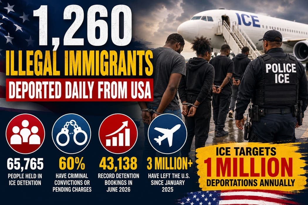 1,260 Undocumented Immigrants Deported Daily from the U.S.