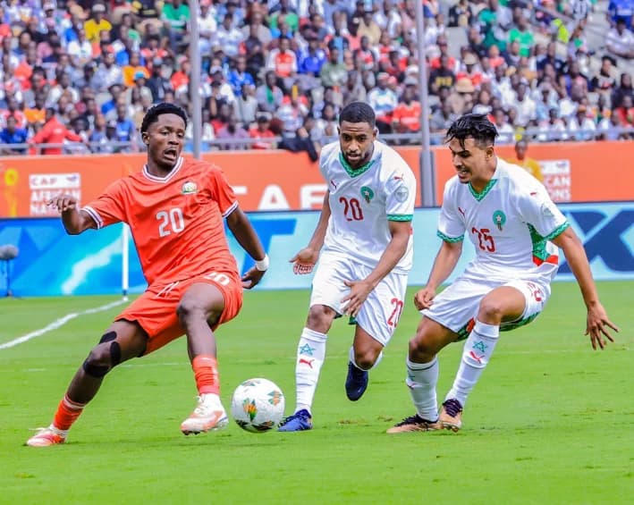 10-Man Harambee Stars Stun Morocco to Reach CHAN Quarter-Finals