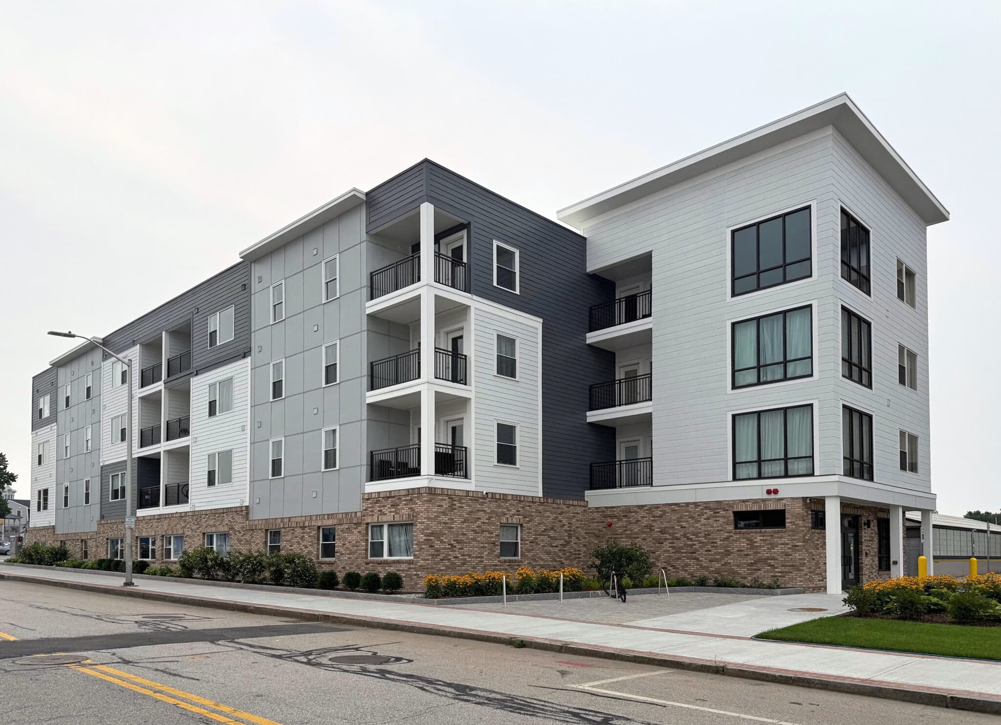 The Residences at Chestnut in Manchester, New Hampshire nearing completion