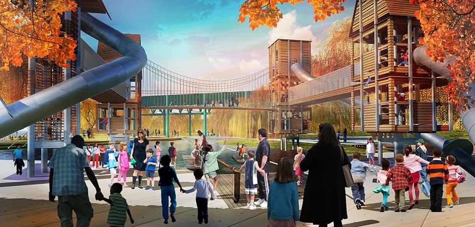 $350M Trinity River Park Project Underway in Dallas as First Attraction, the Play Cove, Advances