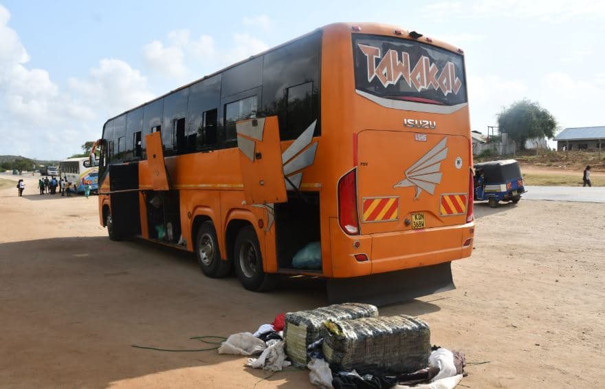 Passenger Makes Daring Escape as Police Bust Cannabis Cargo on Lamu-Bound Bus