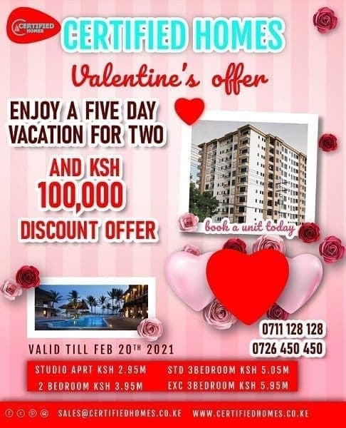 Certified Homes Valentine offer – 5 days vacation to your dream destination