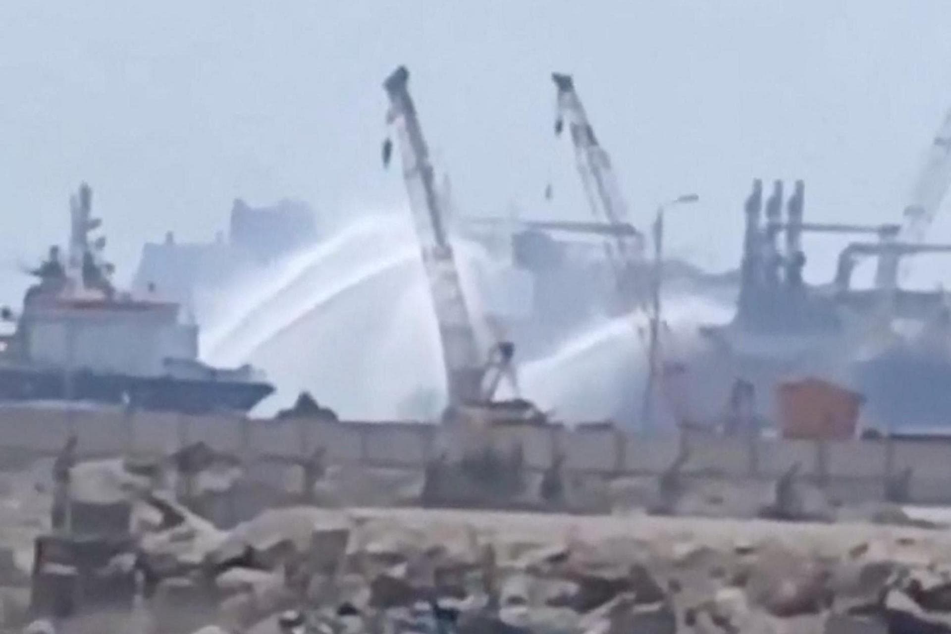 Drone attack caused fire on gas ships at Mediterranean port, Egypt says