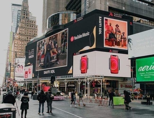 Kenyan Sauti Sol’s Famous Song Suzanna Takes Times Square