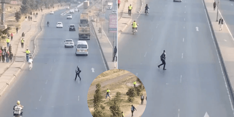 Man Dodges Arrest After Spotting Traffic Police While Crossing Busy Road