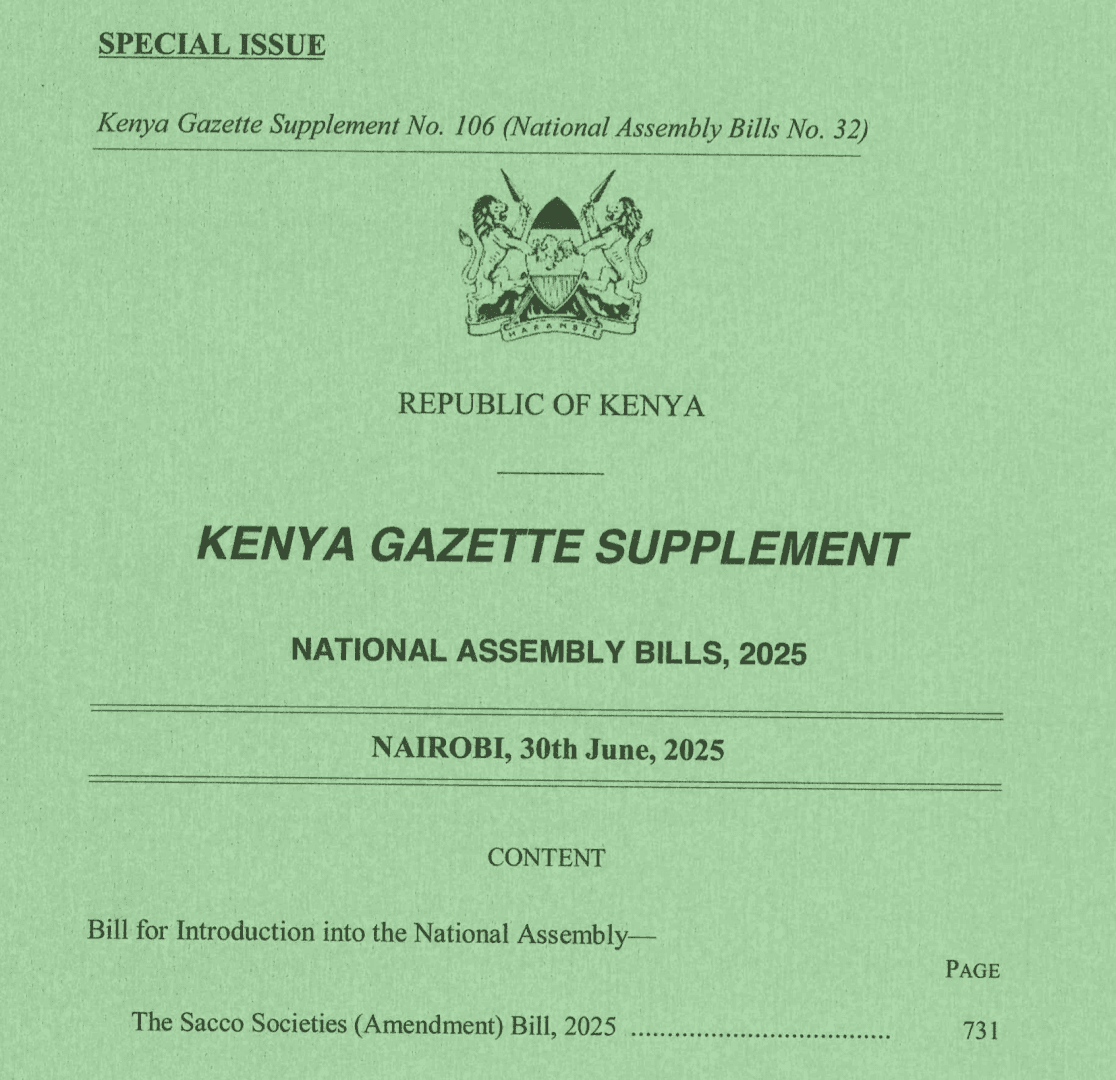 New SACCO Amendment Bill 2025 could change how Kenyans save and borrow