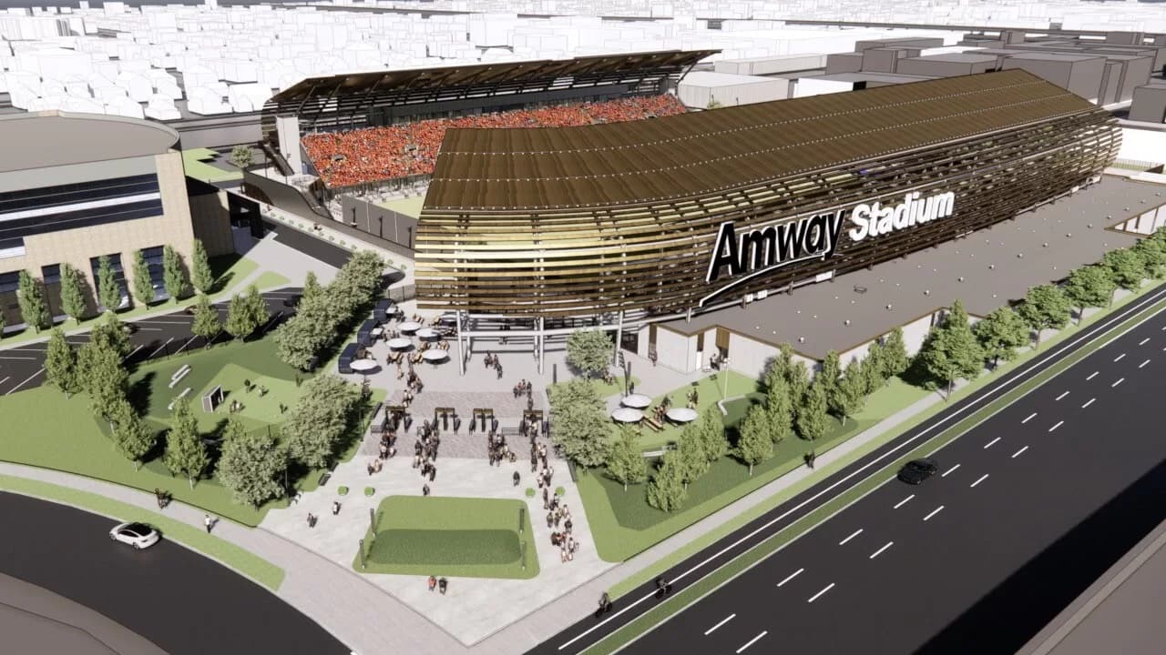 Amway Stadium Reaches Major Construction Milestone as Final Steel Beam Raised in Grand Rapids