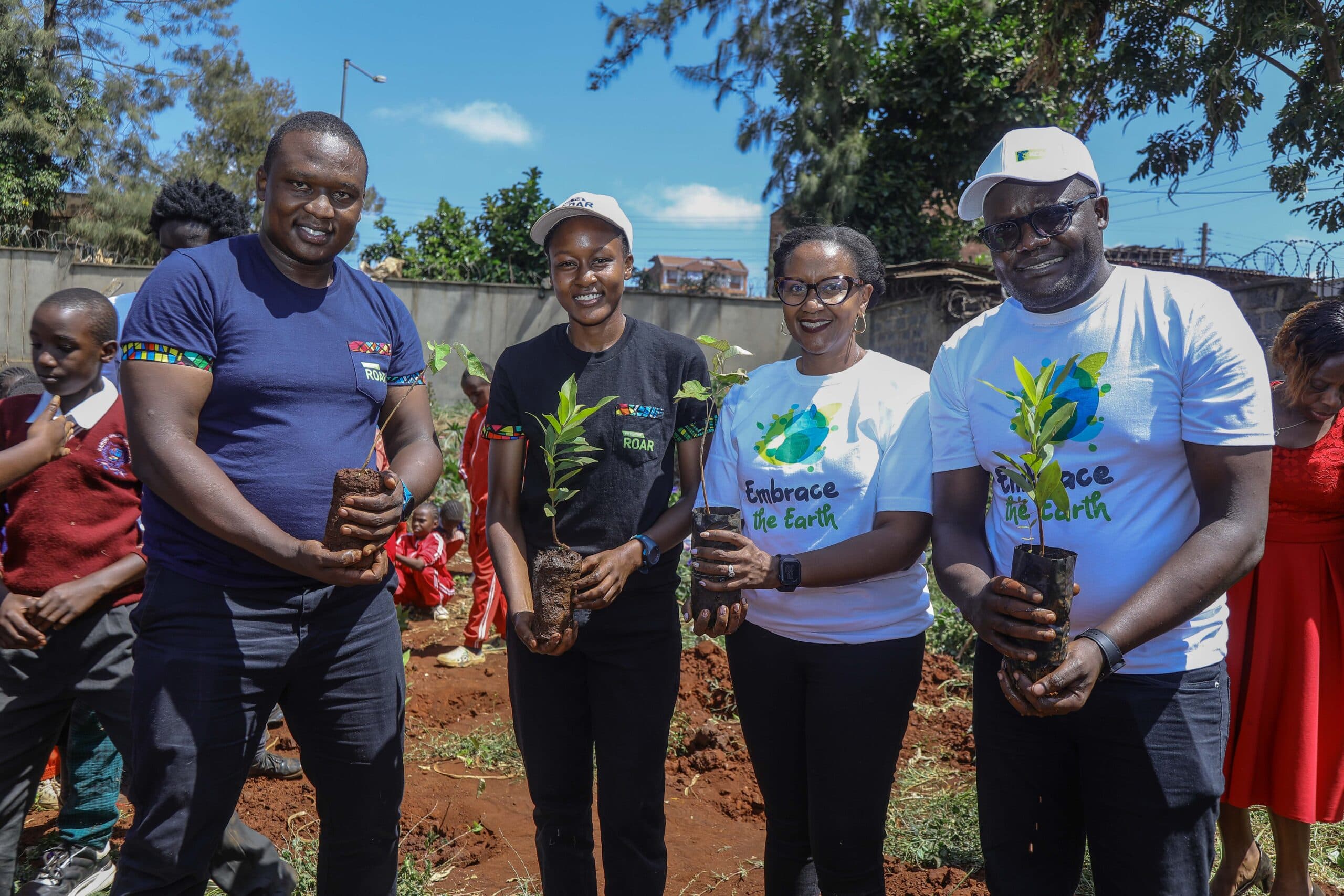 KCB racing team plants trees as part of conservation efforts before Safari Rally 2025