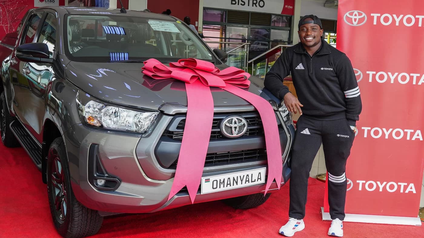Ferdinand Omanyala Speaks After Receiving Free Toyota Hilux