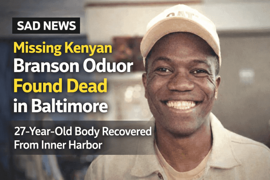Tragic News: Kenyan Branson Oduor Found Dead in Baltimore