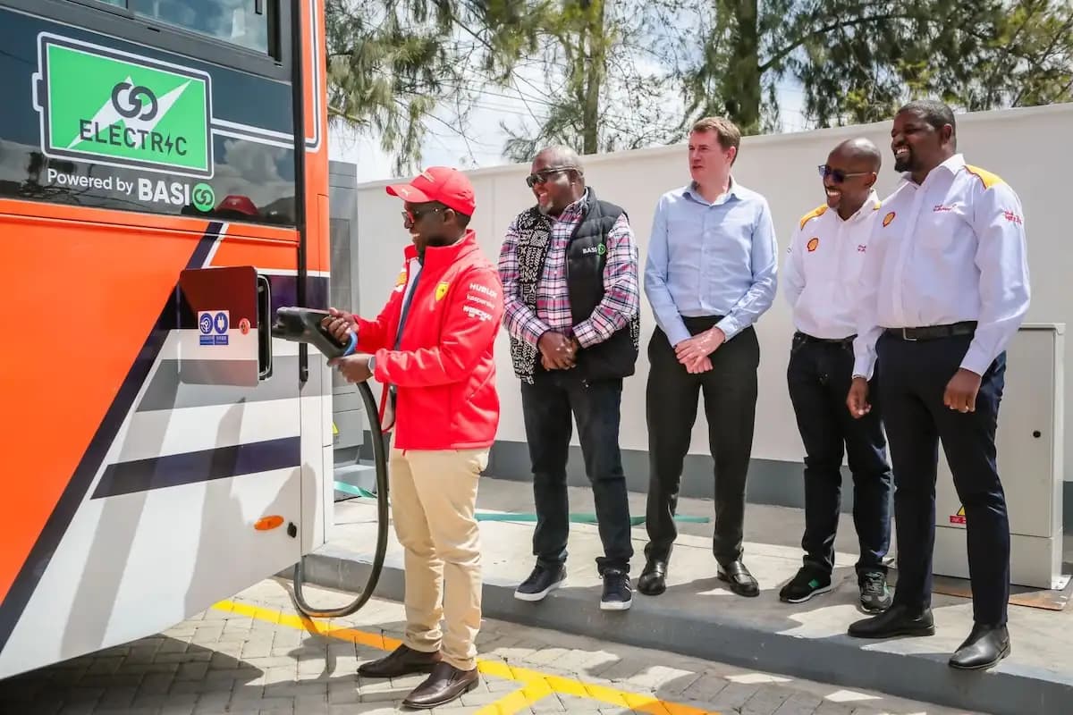 BasiGo opens new electric bus charging hub at Shell Athi River